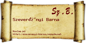 Szeverényi Barna névjegykártya