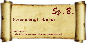 Szeverényi Barna névjegykártya