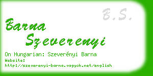 barna szeverenyi business card
